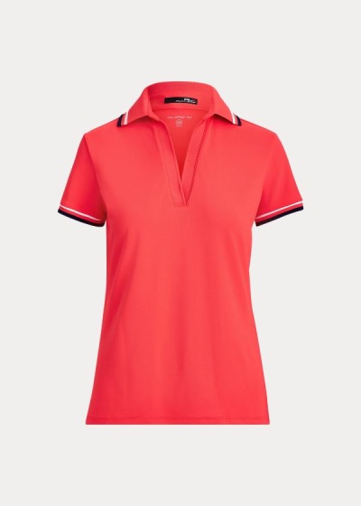 Camisa Ralph Lauren Mujer Rojos - Piqué Short-Sleeve Golf - YFDHI2651